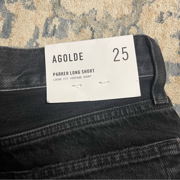 AGOLDE Parker Long Short in Black NWT Sz 25 - Picture 11 of 12